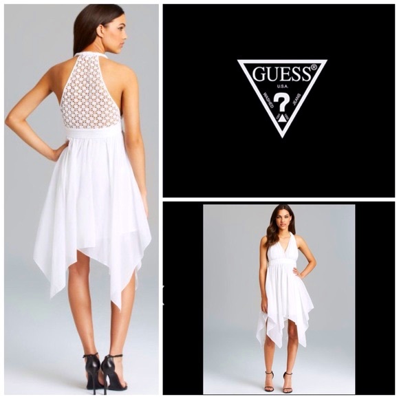 White Cotton Guess Flowy Dress - Picture 1 of 5